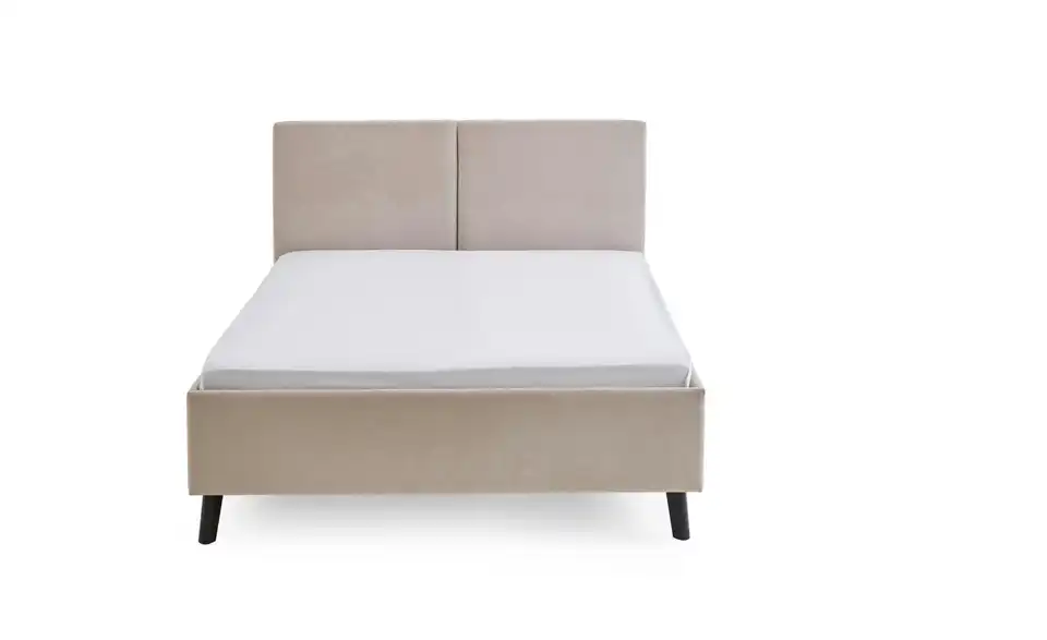 Polsterbett Piano in beige, Frontansicht