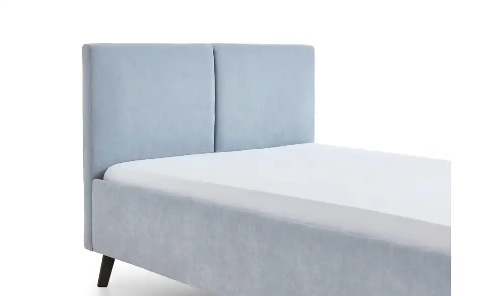 Polsterbett Piano in hellblau, Detailansicht