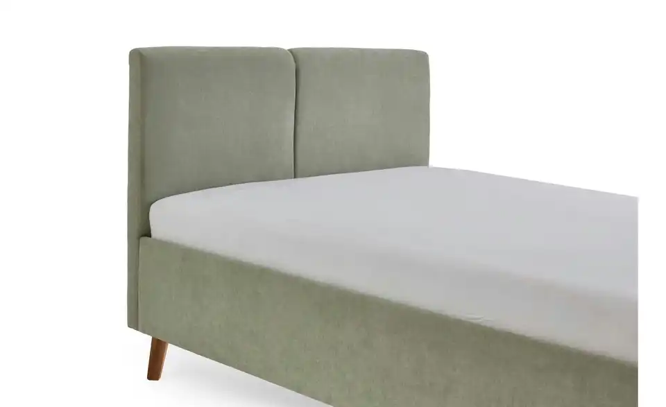 Polsterbett Piano in hellgrün, Detailansicht