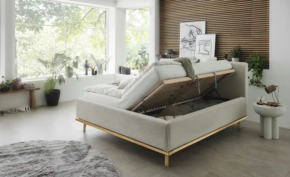 Musterring Polsterbett Delphi Cord mit Bettkasten, in Wohnsituation