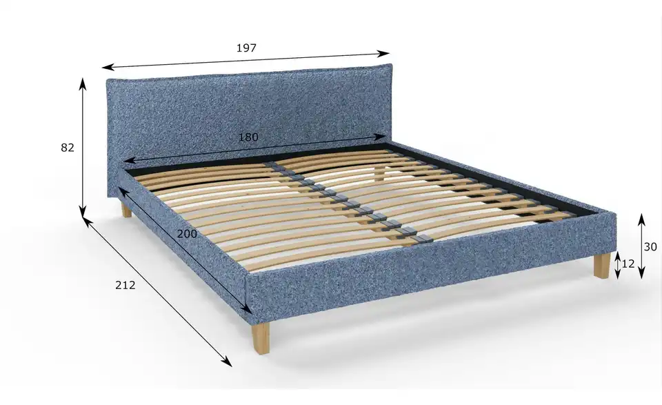 S-STYLE Polsterbett Gabriella, Bemaßung