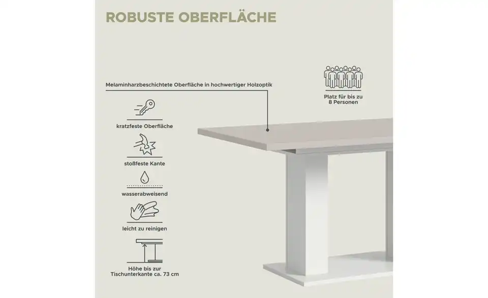 Esstisch Moritz, Bild mit Text