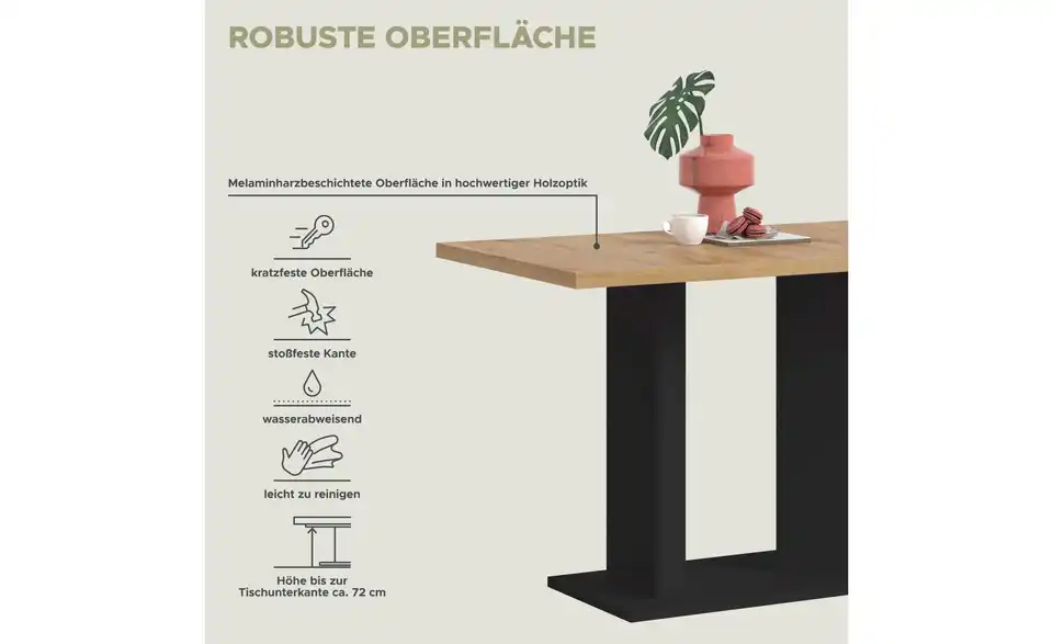 Esstisch Gunnar, Bild mit Text