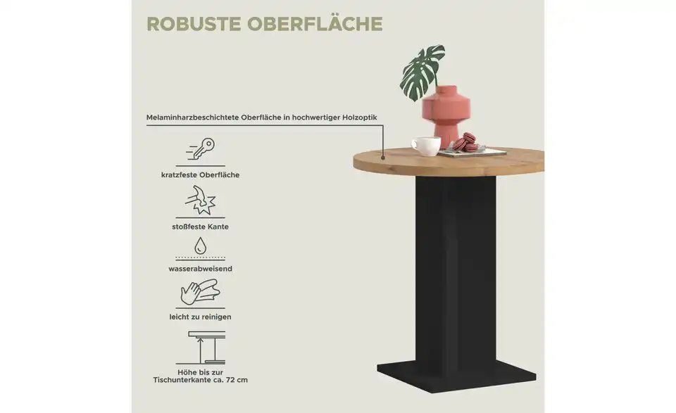 Esstisch Gunnar, Bild mit Text