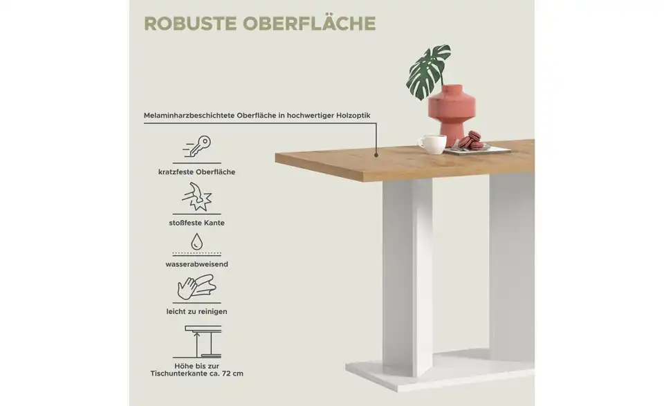Esstisch Gunnar, Bild mit Text