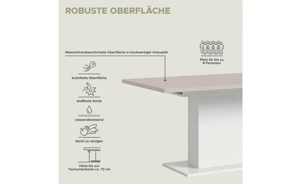 Esstisch Moritz, Bild mit Text