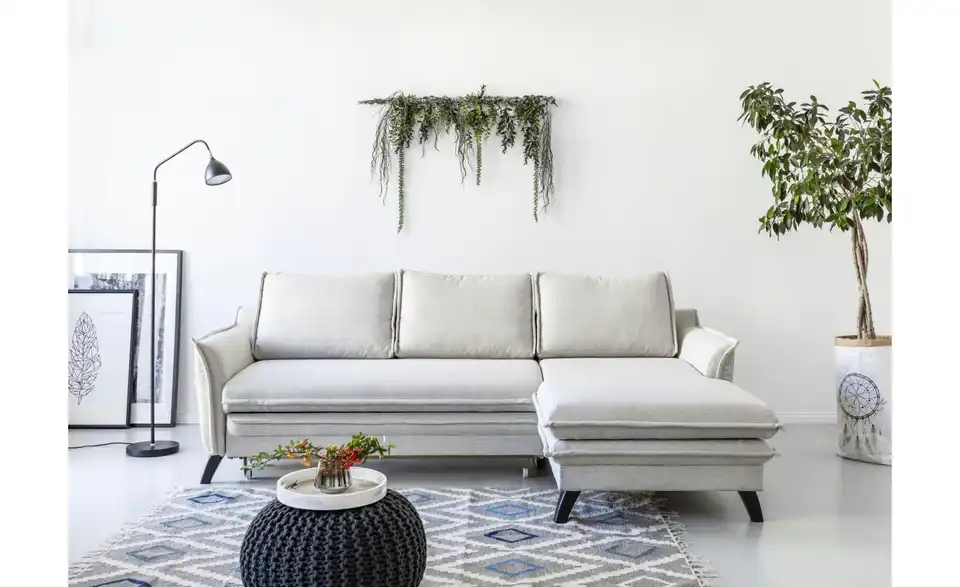 Miuform Ecksofa Charming Charlie mit Schlaffunktion, in Wohnsituation
