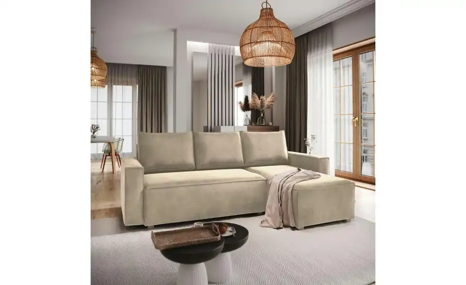 MASSENO Ecksofa Siles mit Schlaffunktion, in Wohnsituation