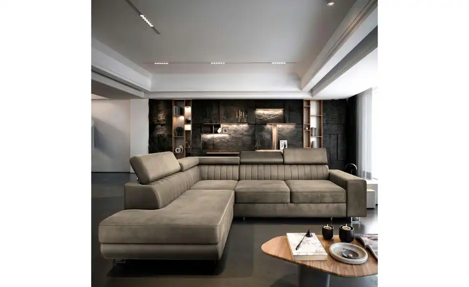 MASSENO Ecksofa Nola mit Schlaffunktion, in Wohnsituation