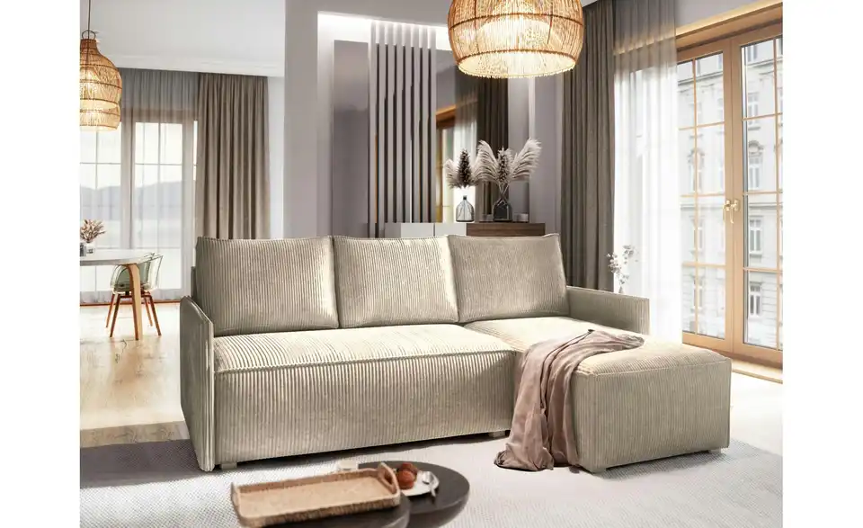 MASSENO Ecksofa Perusi mit Schlaffunktion, in Wohnsituation