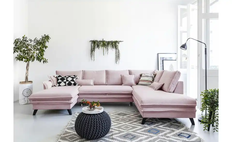 Miuform Wohnlandschaft Charming Charlie mit Schlaffunktion, in Wohnsituation