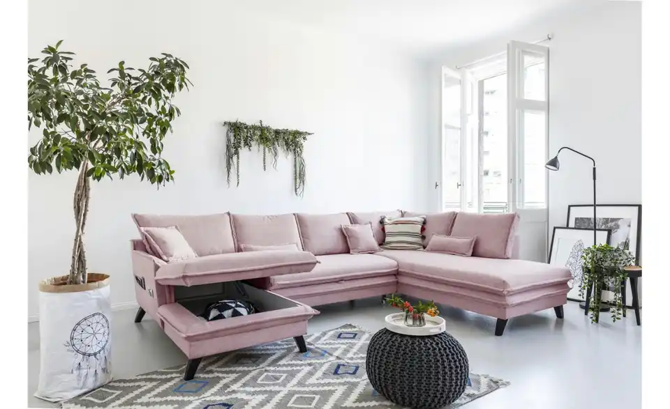 Miuform Wohnlandschaft Charming Charlie mit Schlaffunktion, in Wohnsituation