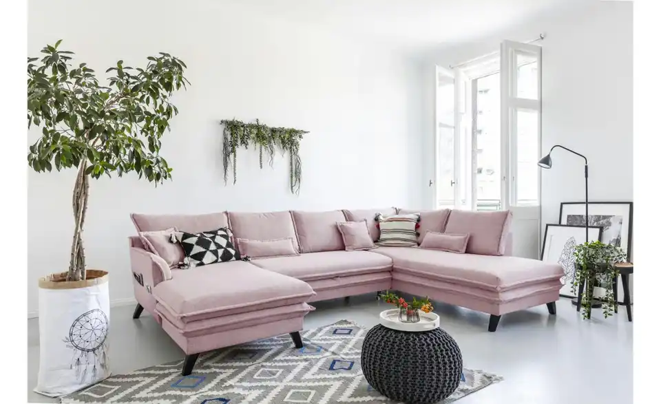 Miuform Wohnlandschaft Charming Charlie mit Schlaffunktion, in Wohnsituation