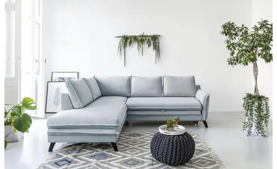 Miuform Ecksofa Charming Charlie mit Schlaffunktion, in Wohnsituation