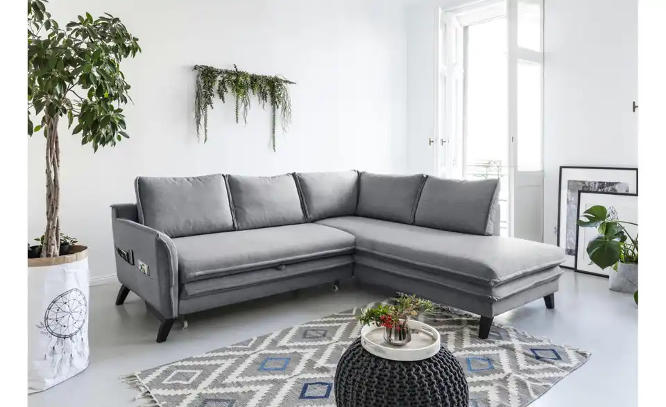 Miuform Ecksofa Charming Charlie mit Schlaffunktion, in Wohnsituation