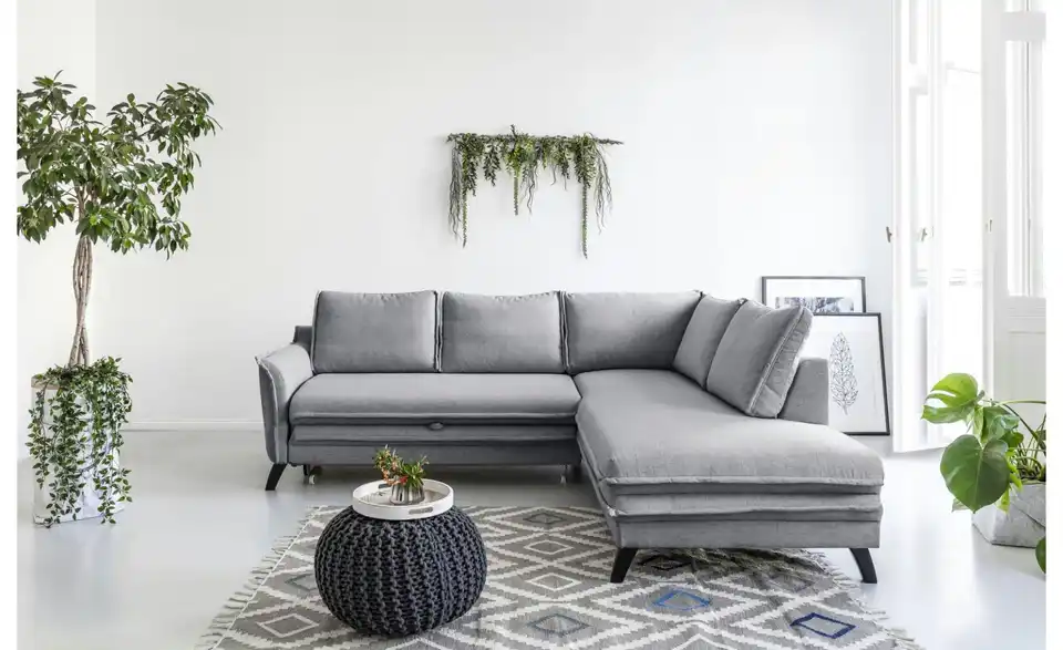 Miuform Ecksofa Charming Charlie mit Schlaffunktion, in Wohnsituation