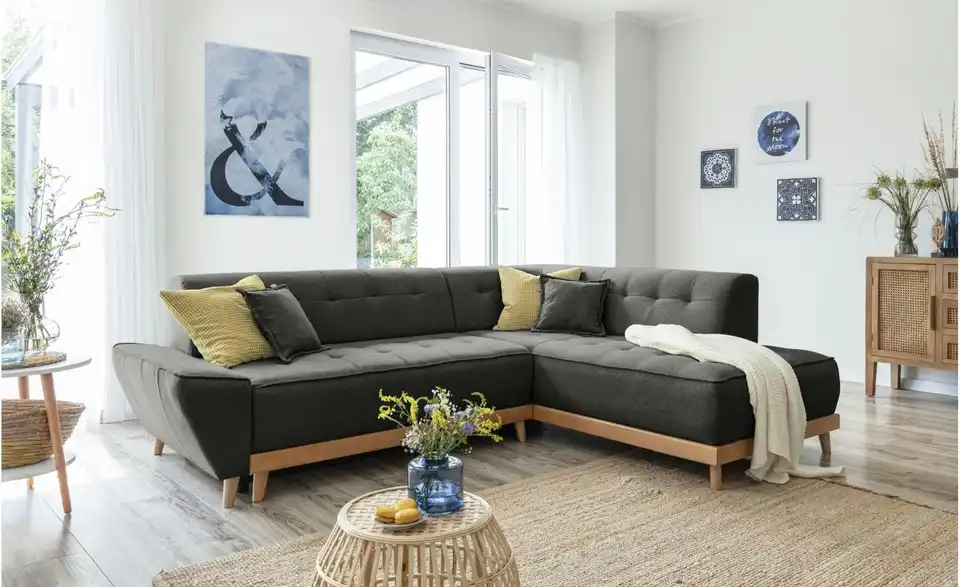 Miuform Ecksofa Dazzling Daisy mit Schlaffunktion, in Wohnsituation