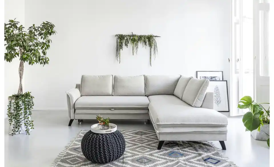 Miuform Ecksofa Charming Charlie mit Schlaffunktion, in Wohnsituation