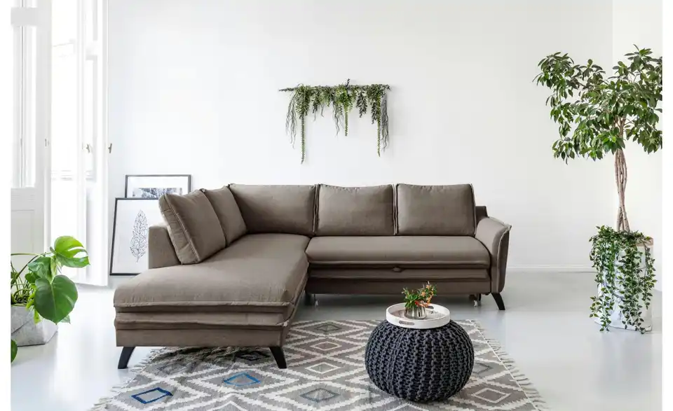 Miuform Ecksofa Charming Charlie mit Schlaffunktion, in Wohnsituation