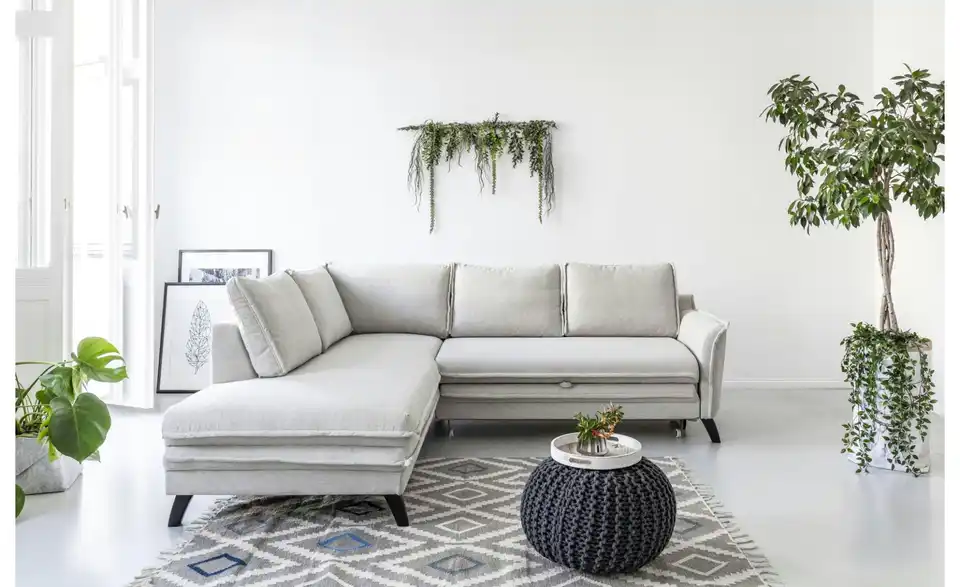 Miuform Ecksofa Charming Charlie mit Schlaffunktion, in Wohnsituation