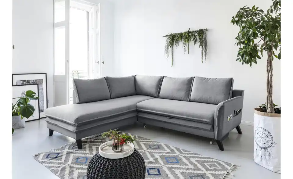 Miuform Ecksofa Charming Charlie mit Schlaffunktion, in Wohnsituation