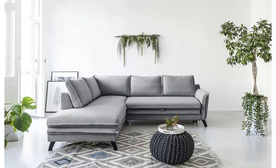 Miuform Ecksofa Charming Charlie mit Schlaffunktion, in Wohnsituation