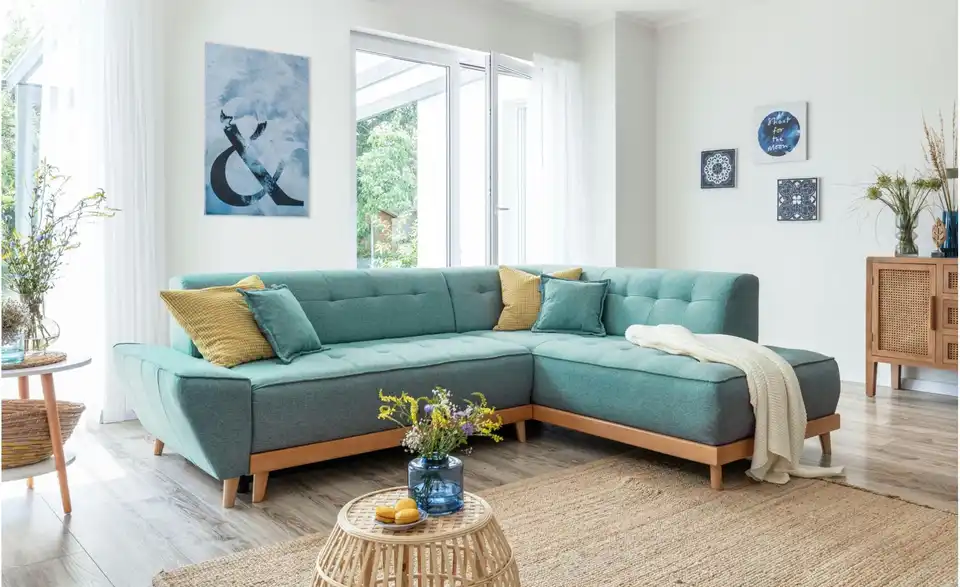 Miuform Ecksofa Dazzling Daisy mit Schlaffunktion, in Wohnsituation