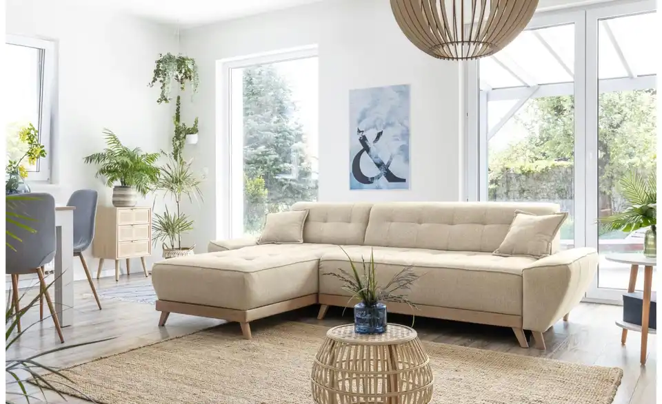 Miuform Ecksofa Dazzling Daisy mit Schlaffunktion, in Wohnsituation