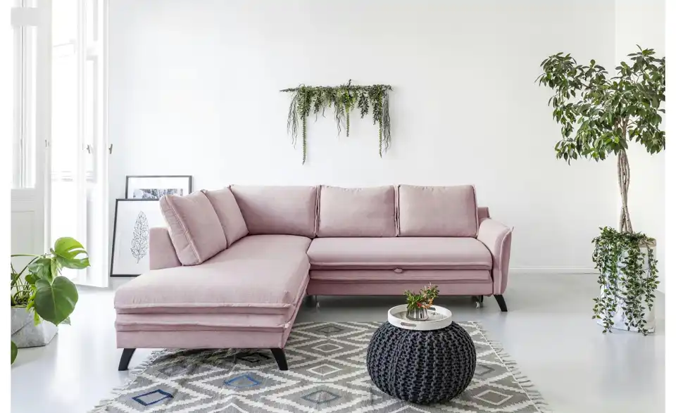 Miuform Ecksofa Charming Charlie mit Schlaffunktion, in Wohnsituation