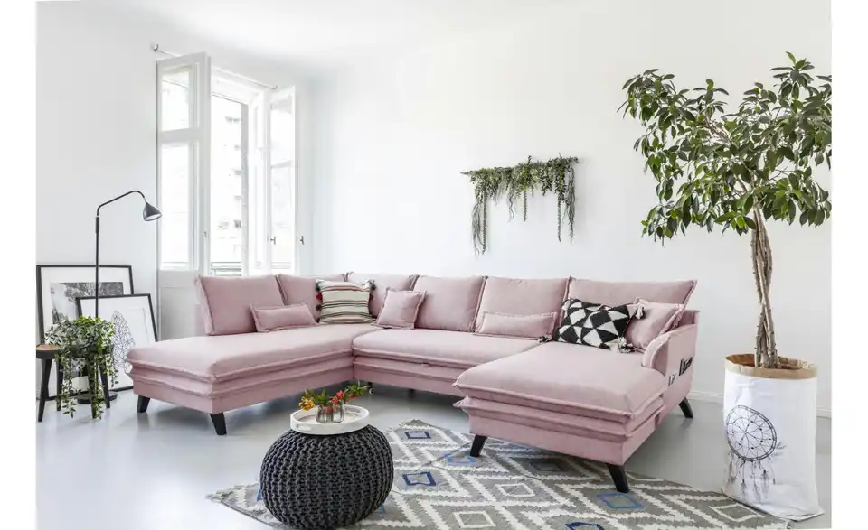 Miuform Wohnlandschaft Charming Charlie mit Schlaffunktion, in Wohnsituation