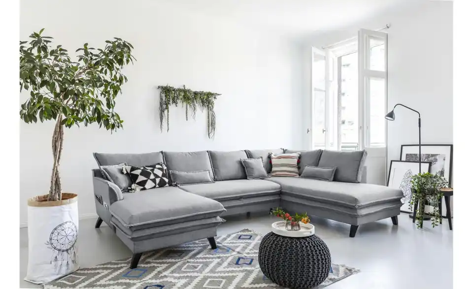 Miuform Wohnlandschaft Charming Charlie mit Schlaffunktion, in Wohnsituation