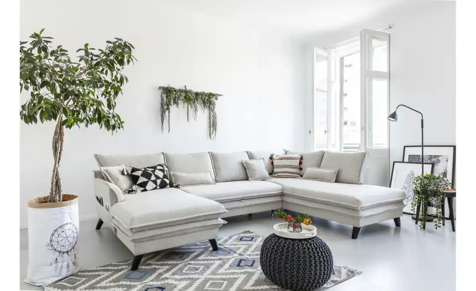 Miuform Wohnlandschaft Charming Charlie mit Schlaffunktion, in Wohnsituation