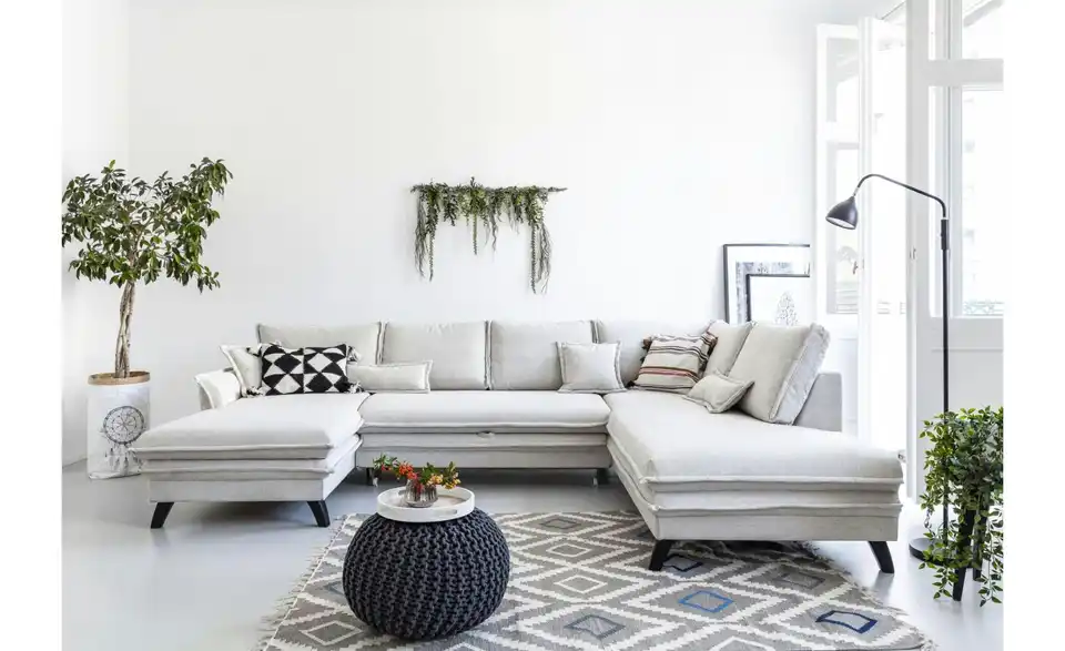 Miuform Wohnlandschaft Charming Charlie mit Schlaffunktion, in Wohnsituation