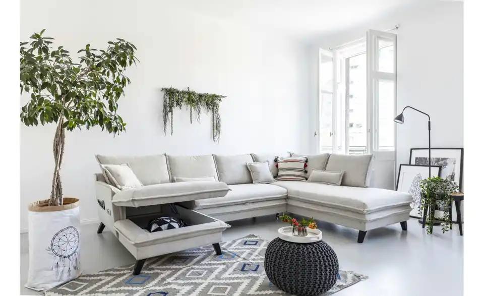 Miuform Wohnlandschaft Charming Charlie mit Schlaffunktion, in Wohnsituation