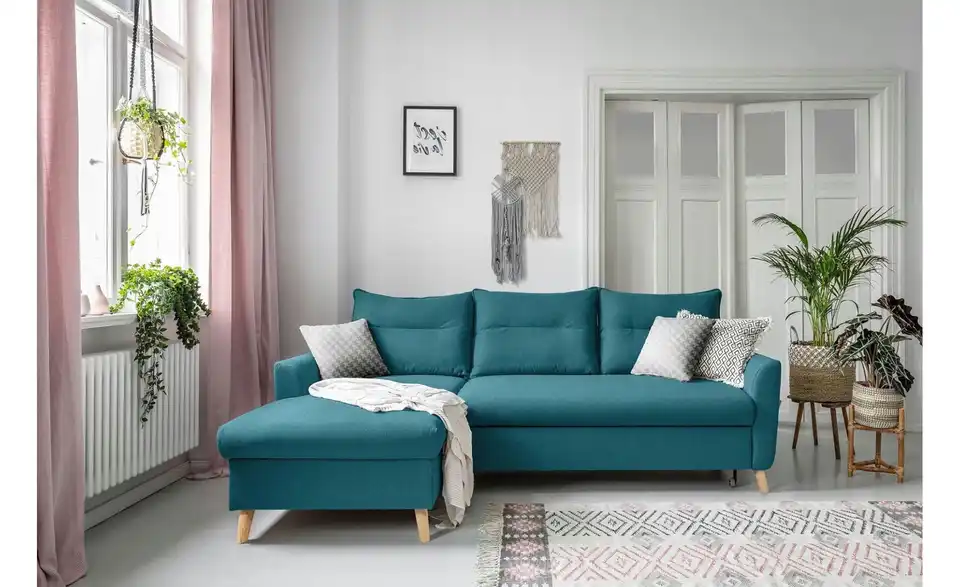 Miuform Ecksofa Stylish Stan mit Schlaffunktion, in Wohnsituation