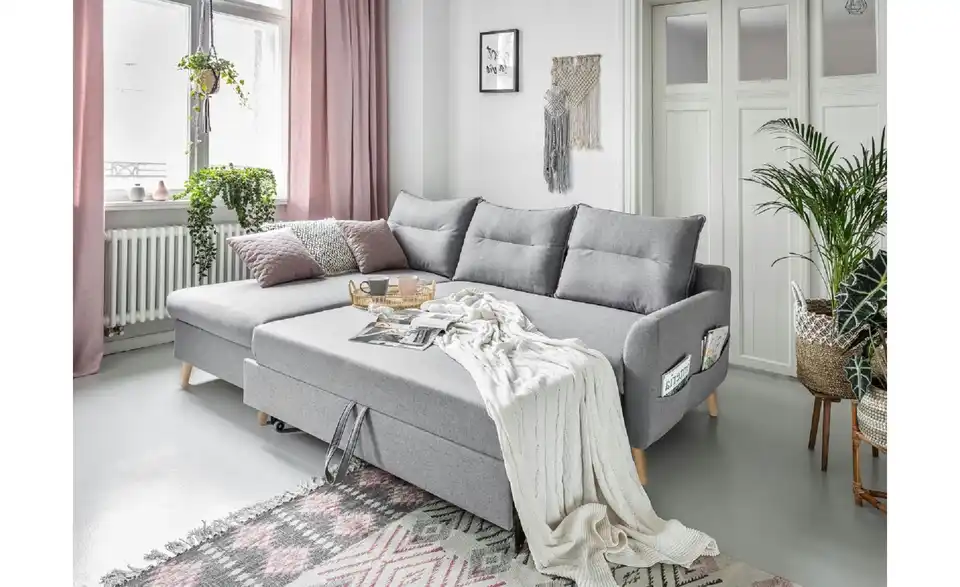 Miuform Ecksofa Stylish Stan mit Schlaffunktion, in Wohnsituation