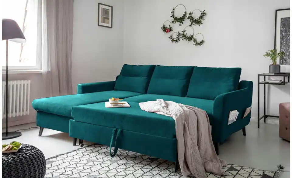 Miuform Ecksofa Stylish Stan mit Schlaffunktion, in Wohnsituation