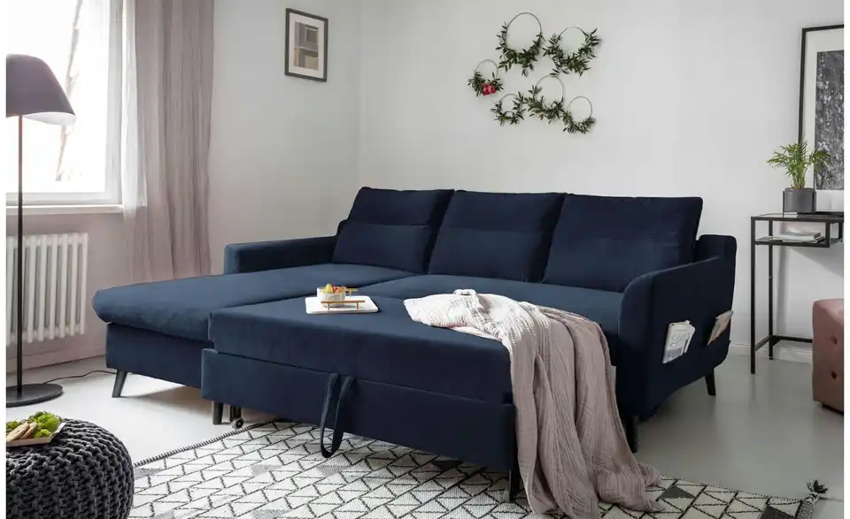 Miuform Ecksofa Stylish Stan mit Schlaffunktion, in Wohnsituation