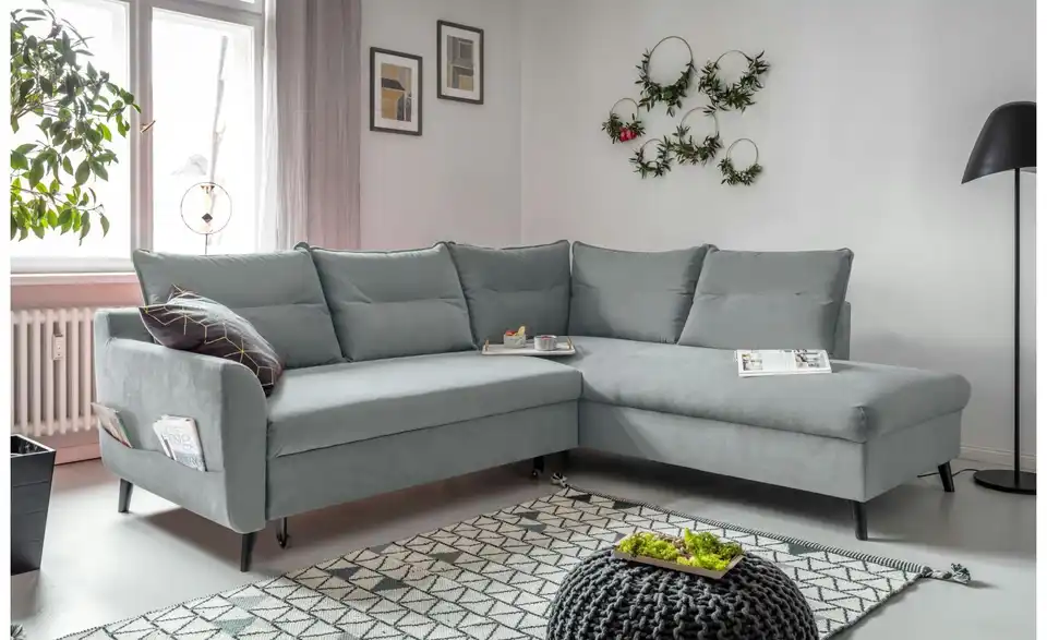 Miuform Ecksofa Stylish Stan mit Schlaffunktion, in Wohnsituation