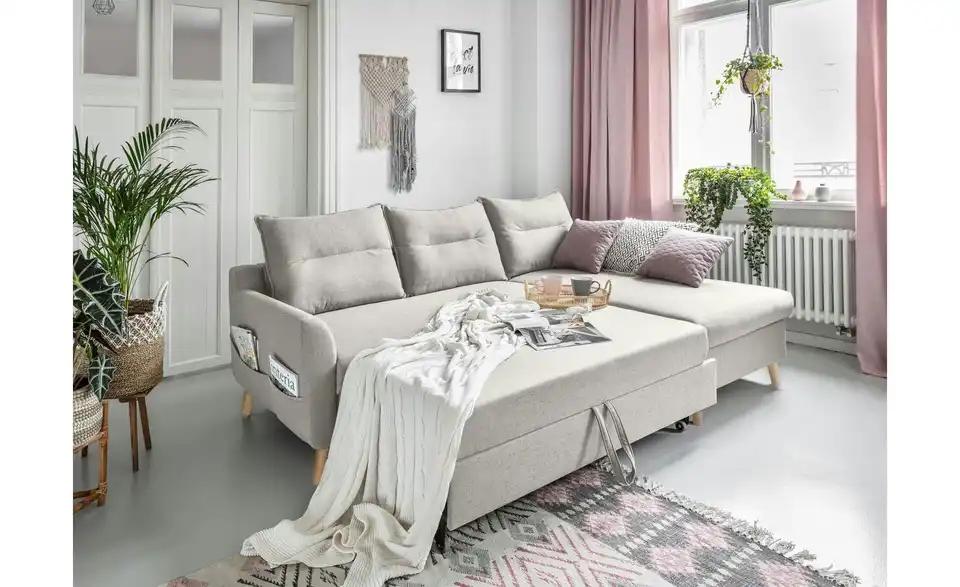 Miuform Ecksofa Stylish Stan mit Schlaffunktion, in Wohnsituation