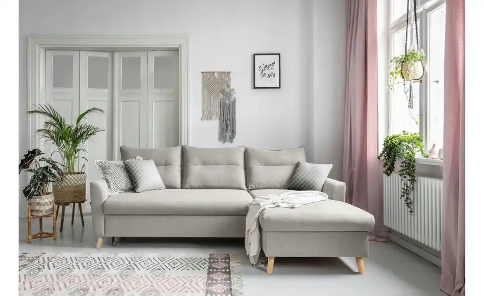 Miuform Ecksofa Stylish Stan mit Schlaffunktion, in Wohnsituation