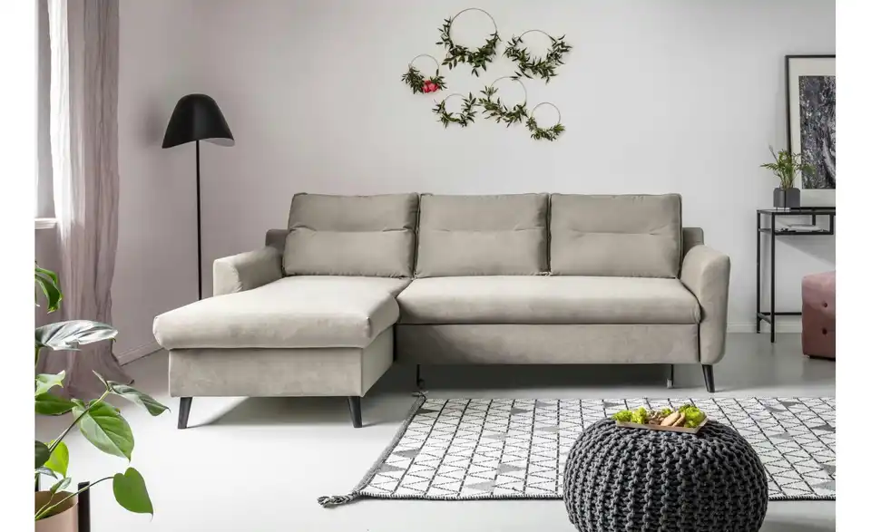 Miuform Ecksofa Stylish Stan mit Schlaffunktion, in Wohnsituation