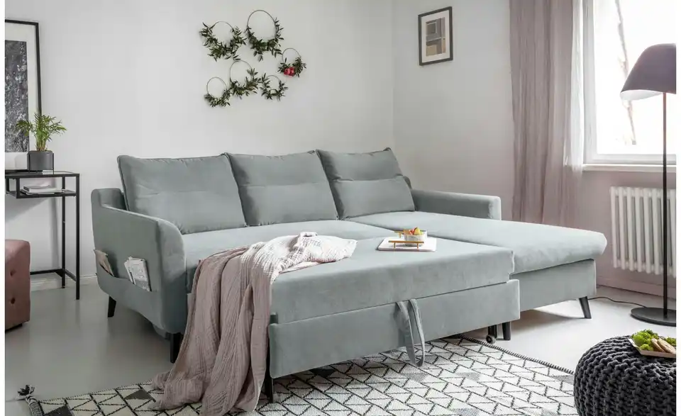 Miuform Ecksofa Stylish Stan mit Schlaffunktion, in Wohnsituation