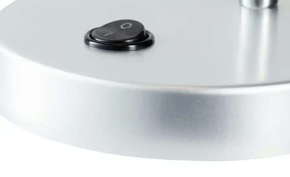 KHG LED-Tischleuchte silber mit flexiblem Arm, Detailansicht