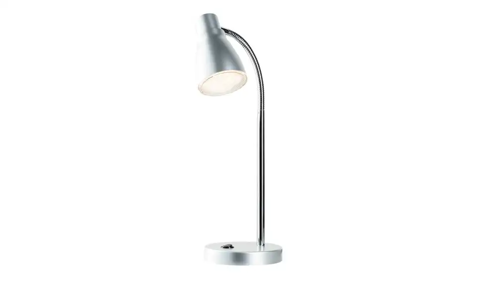 KHG LED-Tischleuchte silber mit flexiblem Arm, Funktionsansicht