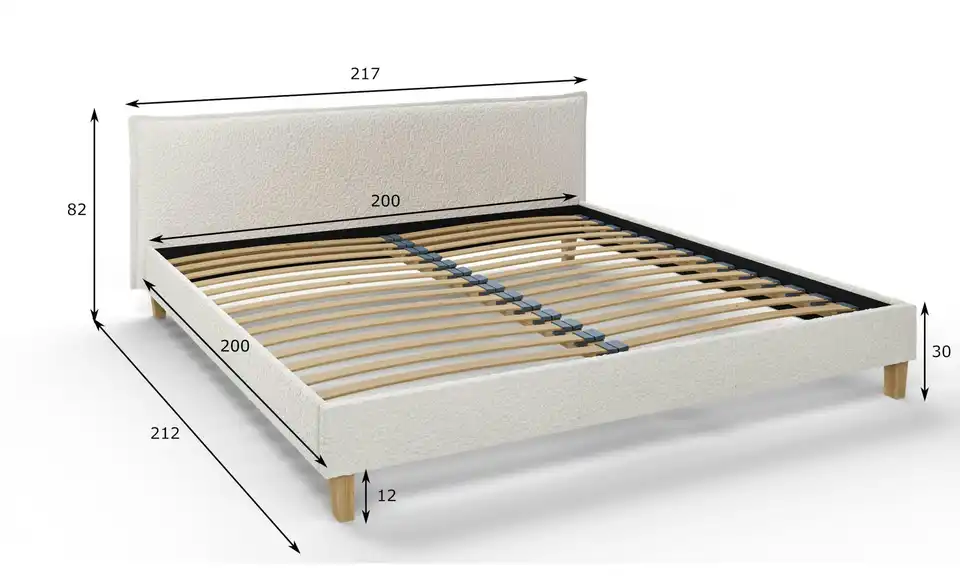 S-STYLE Polsterbett Gabriella, Bemaßung