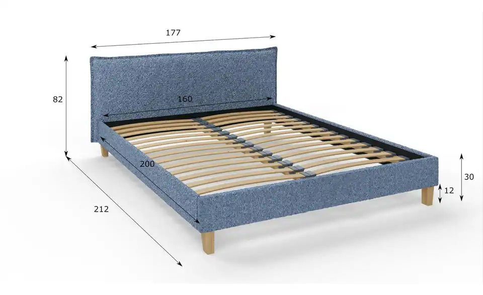 S-STYLE Polsterbett Gabriella, Bemaßung