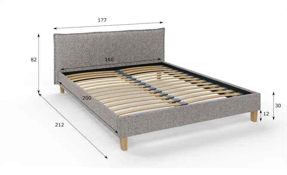 S-STYLE Polsterbett Gabriella, Bemaßung