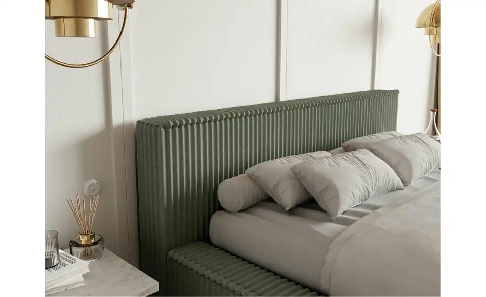 Selsey Polsterbett BK 140x200 Khaki Affolio mit Bettkasten, in Wohnsituation