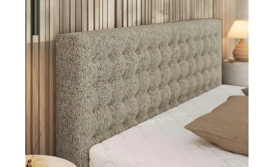 Polsterbett 140x200 Beige Pavo Classic mit Bettkasten, Detailansicht